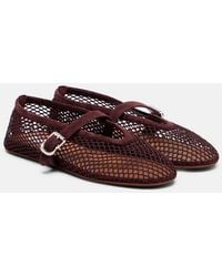 Alaïa - Ballerine Fishnet Mary Jane Flats - Lyst