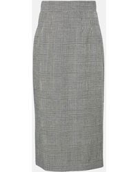 Dolce & Gabbana - Prince Of Wales Check Virgin Wool Midi Skirt - Lyst