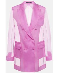 Max Mara - Silk Light Knit Double-Breasted Blazer - Lyst