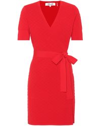 Diane von Furstenberg Wickelkleid aus Stretch-Strick - Rot