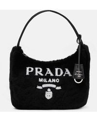Prada - Re-Edition 2000 Mini Shearling Shoulder Bag - Lyst