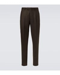 ZEGNA - Wool Flannel Tapered Pants - Lyst