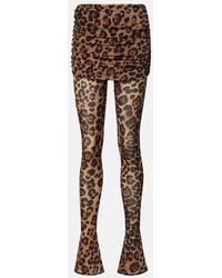 Blumarine - Leopard-Printed Jersey Leggings - Lyst