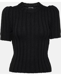 Tom Ford - Ribbed-knit Virgin Wool T-shirt - Lyst