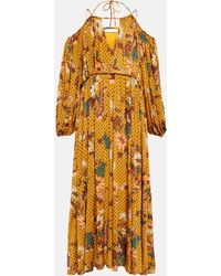 Ulla Johnson - Noemi Floral Printed Jersey Midi Dress - Lyst