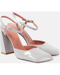 AMINA MUADDI - Charlotte Patent Leather Slingback Pumps - Lyst