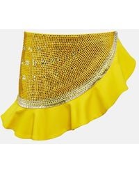 Area - Mini-Jupe En Laine A Ornements - Lyst