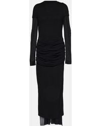 Givenchy - Draped Jersey And Silk Gown - Lyst