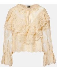 RIXO London - Faryn Ruffled Lace Blouse - Lyst