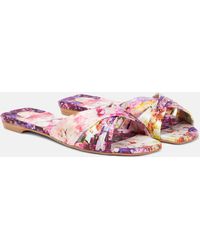 Christian Louboutin - Nicol Is Back Floral Satin Slides - Lyst