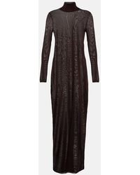 Alaïa - High-neck Knit Maxi Dress - Lyst