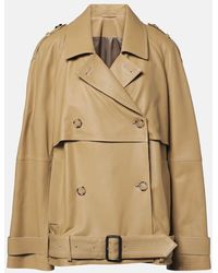 TOTEME - Doppelreihige, Mehrlagige Lederjacke Mit Gürtel - Lyst