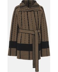 JOSEPH - Chevron Wool Jacquard Wrap Cardigan - Lyst