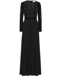 Self-Portrait Crystal Embellished Velvet Dress - Black