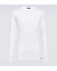 Tom Ford - Camiseta de algodon con botones - Lyst