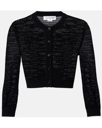 Victoria Beckham - Cropped-Cardigan Aus Pointelle-Strick - Lyst