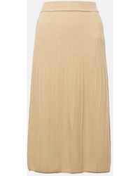 JOSEPH - Ribbed-Knit Wool Midi Skirt - Lyst