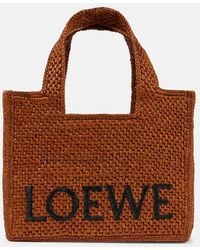 Loewe - Paula's Ibiza - Borsa Font Small in rafia - Lyst