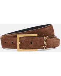 Saint Laurent - Cassandre Suede Belt - Lyst