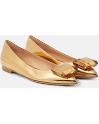 Gianvito Rossi - Jaipur Embellished Leather Ballet Flats - Lyst