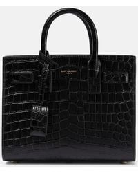 Saint Laurent - Tasche Mit Krokoprägung "nano Sac De Jour" - Lyst
