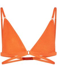 Dodo Bar Or Ribbed-knit Bralette - Orange