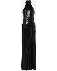 The New Arrivals Ilkyaz Ozel - Sequined Cutout Halterneck Gown - Lyst