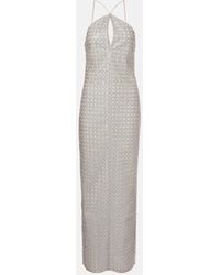 ROTATE BIRGER CHRISTENSEN - Sequined Halterneck Maxi Dress - Lyst
