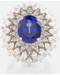YEPREM - Anello Reign Supreme in oro 18kt con zaffiro e diamanti - Lyst