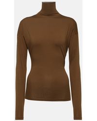 Lemaire - Second Skin Cotton Jersey Turtleneck Top - Lyst