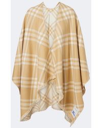 Burberry - Check Wool, Silk, And Cashmere Cape - Lyst