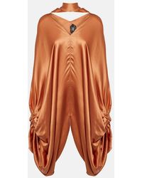 ‎Taller Marmo - Azores Draped Silk Satin Minidress - Lyst
