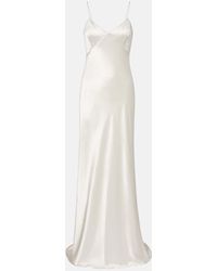 Max Mara - Robe Aus Seidensatin - Lyst