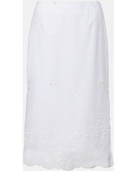 Altuzarra - Malik Embroidered Cotton Midi Skirt - Lyst