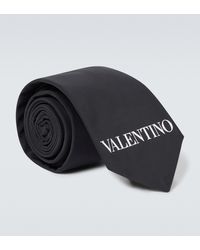 Valentino Garavani Logo Printed Tie - Black