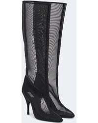 Alaïa - Mesh Knee-High Boots - Lyst