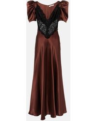 Rodarte - Lace-Trimmed Silk Charmeuse Gown - Lyst