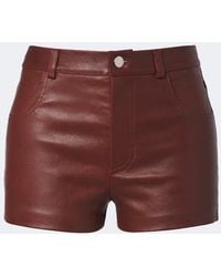 Stouls - Roxie Mid-Rise Leather Shorts - Lyst