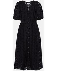 Velvet - Robe Midi Rorio Brodee En Coton - Lyst