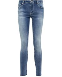 AG Jeans Mid-Rise Skinny Jeans The Legging - Blau