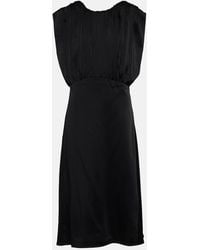Jil Sander - Draped Satin Midi Dress - Lyst
