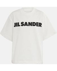 Jil Sander - T-shirt in jersey di cotone con logo - Lyst