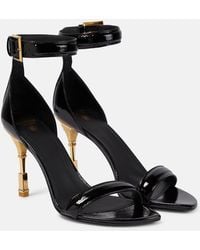 Balmain - Sandalen Moneta Aus Lackleder - Lyst