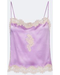 Doen - Avelaine Lace-Trimmed Silk Satin Camisole - Lyst