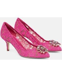 Dolce & Gabbana - Bellucci 60 Embellished Lace Pumps - Lyst