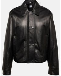 Burberry - Embroidered Ekd Leather Jacket - Lyst