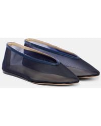 Le Monde Beryl - Luna Leather-Trimmed Mesh Ballet Flats - Lyst