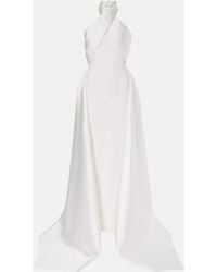 Solace London - Vestido De Fiesta Rumi De Sarga Y Crepe - Lyst