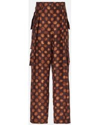 Dries Van Noten - Printed Silk Cargo Pants - Lyst