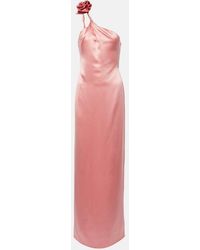 Magda Butrym - Floral-Applique Silk Satin Gown - Lyst